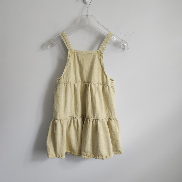 *SOLD* ZARA denim dress tiered mustard yellow sz 4 5 - Picture 3 of 5